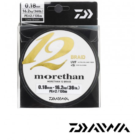 TRESSE DAIWA MORETHAN 12 BRAID CHARTREUSE - 135 m